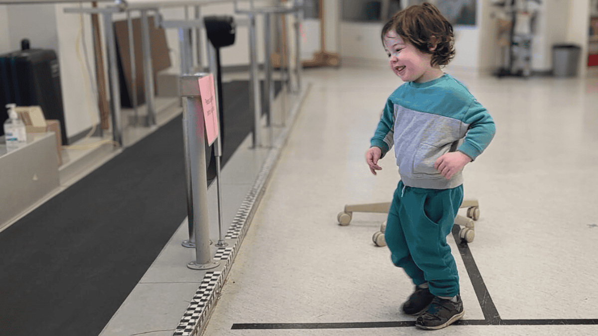 4-year-old Will at the Glenrose for rehabilitation