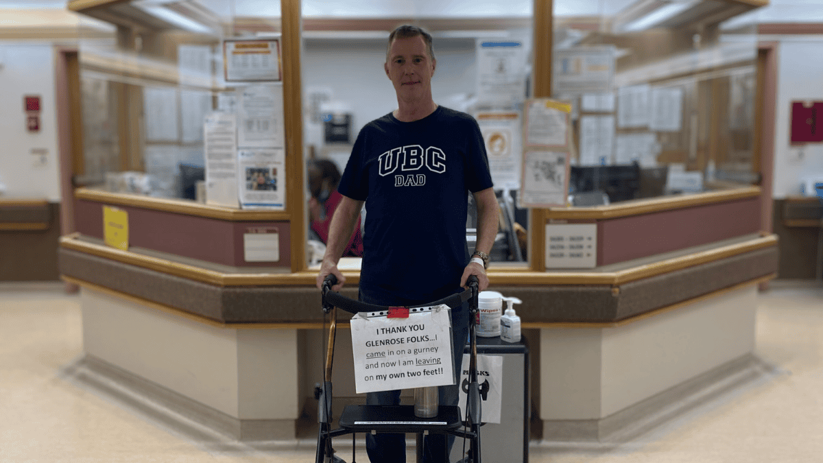 Photo of Mike, stroke patient at the Glenrose Rehabilitation Hospital.