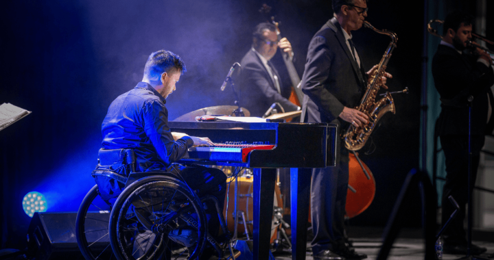 Riccardo Baldini plays on stage at the Glenrose Hospital Foundation Courage Gala